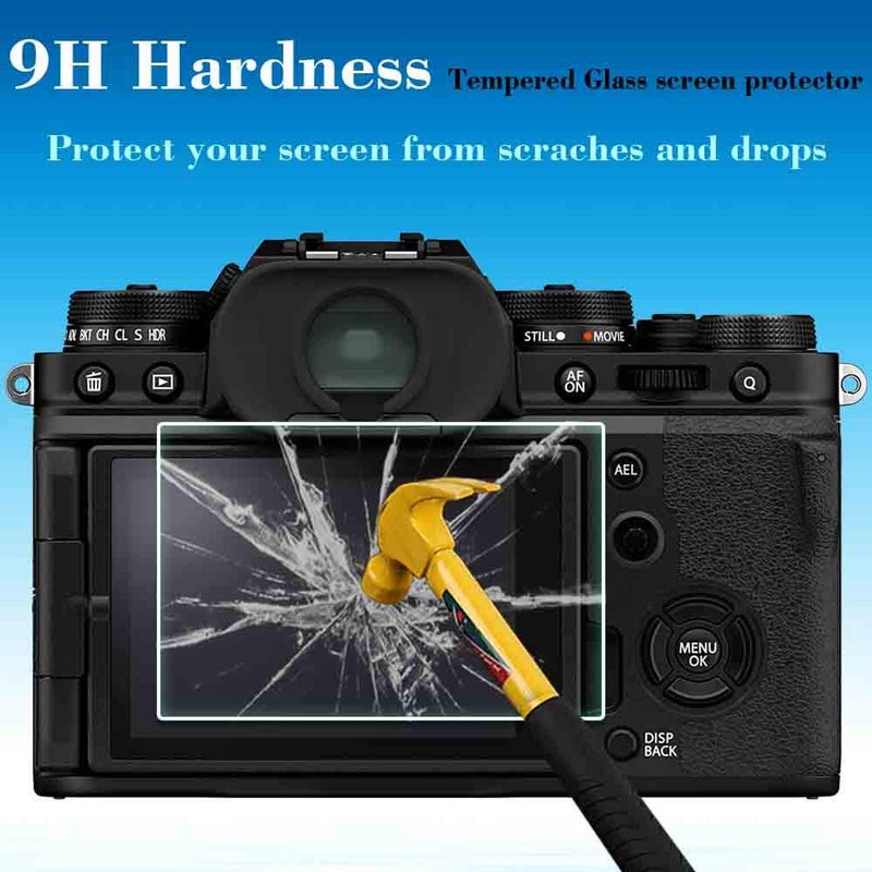 ULBTER Screen Protector for Fujifilm X100VI X100V X-T4 Fuji XT4 Camera & Hot Shoe Cover [3Pack], Tempered Glass Saver 0.3mm 9H Hardness Anti-Scrach Anti-Bubble - Image 3